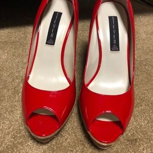 Steven Red Peep Toe